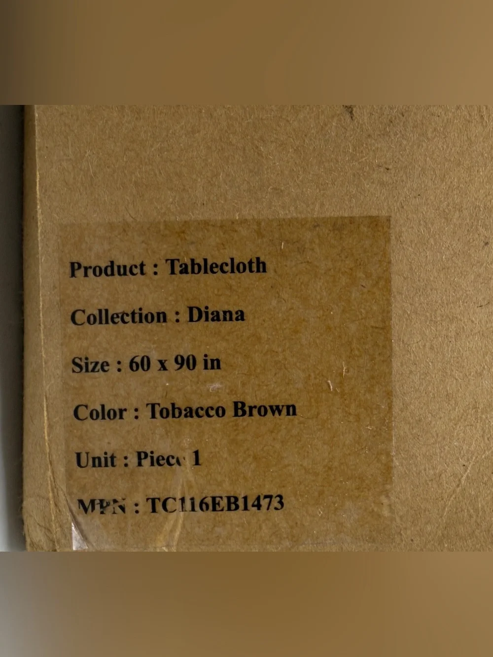 Solino Home Diana Medium Weight Tablecloth Tobacco Brown 60 x 90 in